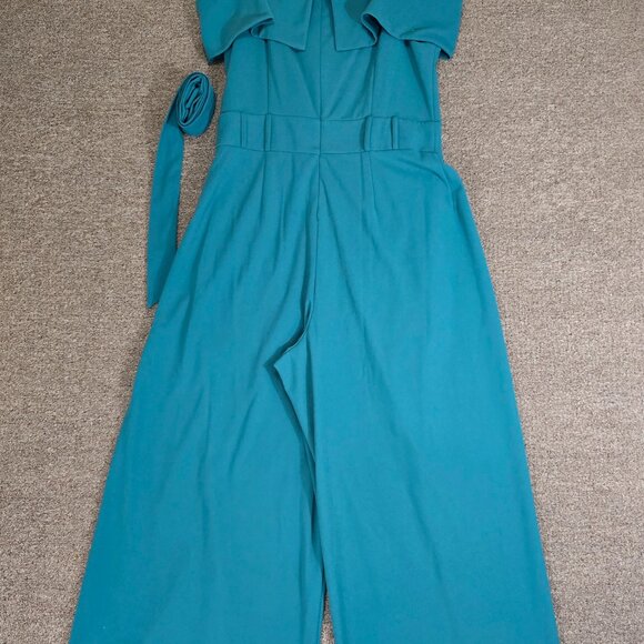 Shelby + Palmer Off The Shoulder Split Flare Leg Jumpsuit in sz Sz 16 Pre-owned - Picture 5 of 8